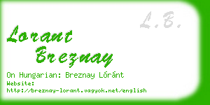 lorant breznay business card